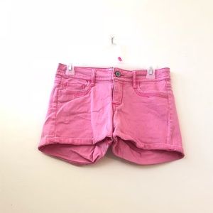 Pink jean shorts
